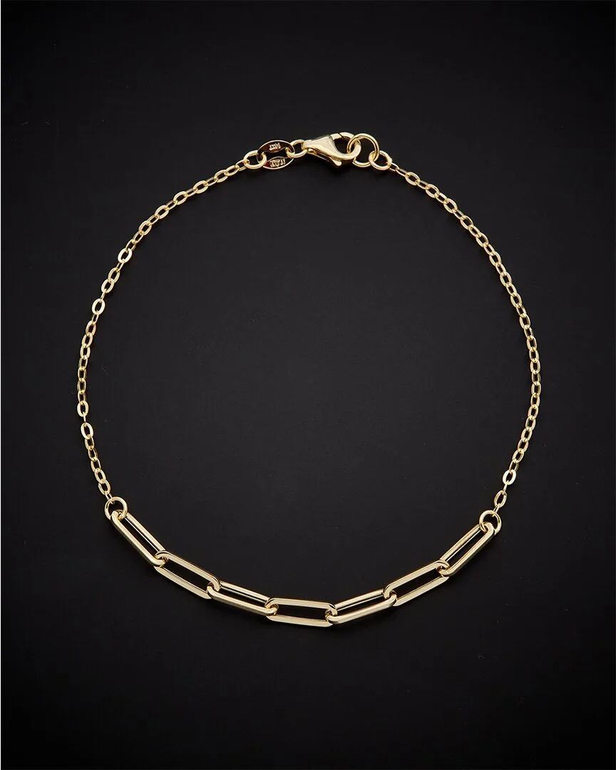14K Paperclip Bracelet by Italian Gold