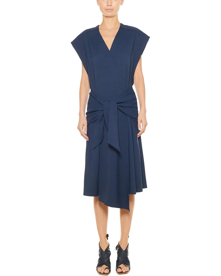 Chalky Drape Sleeveless Wrap Mini Dress