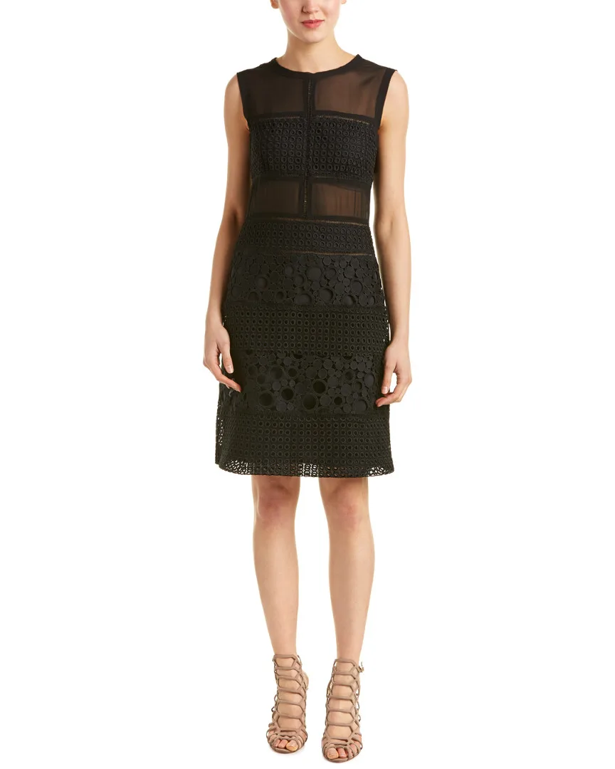 Circle Lace Silk Sheath Dress by Chelsea and Walker