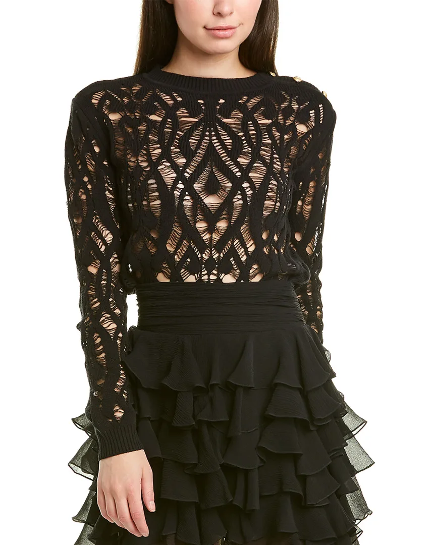 Distressed Sweater by Balmain