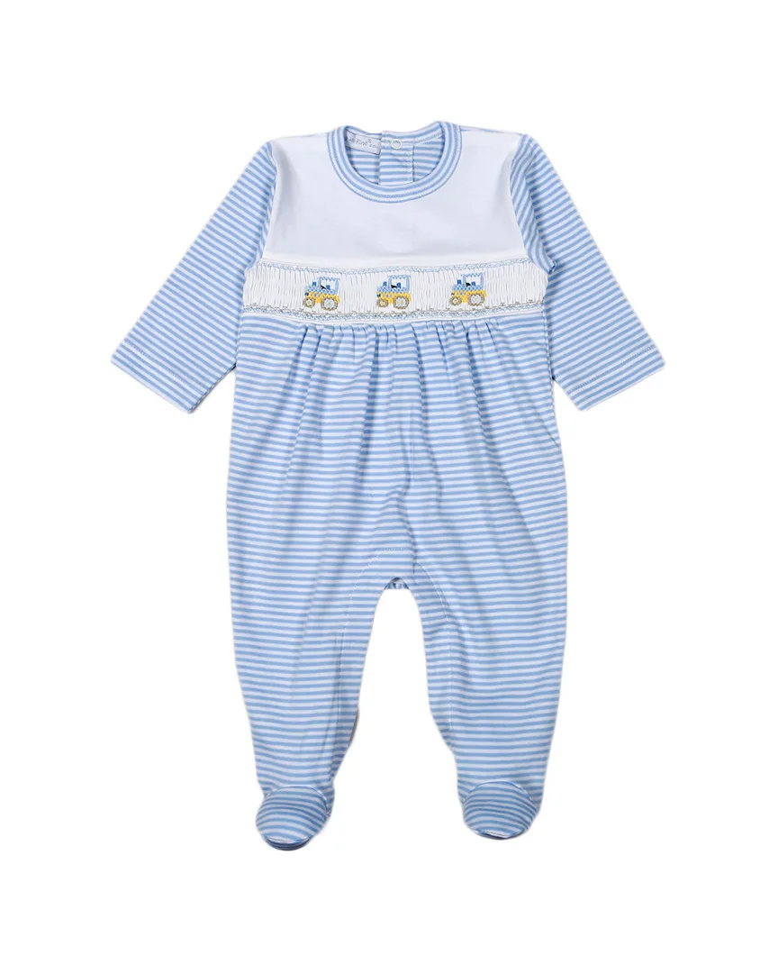 Tractor Hand Smocked Footie by Hug Me First