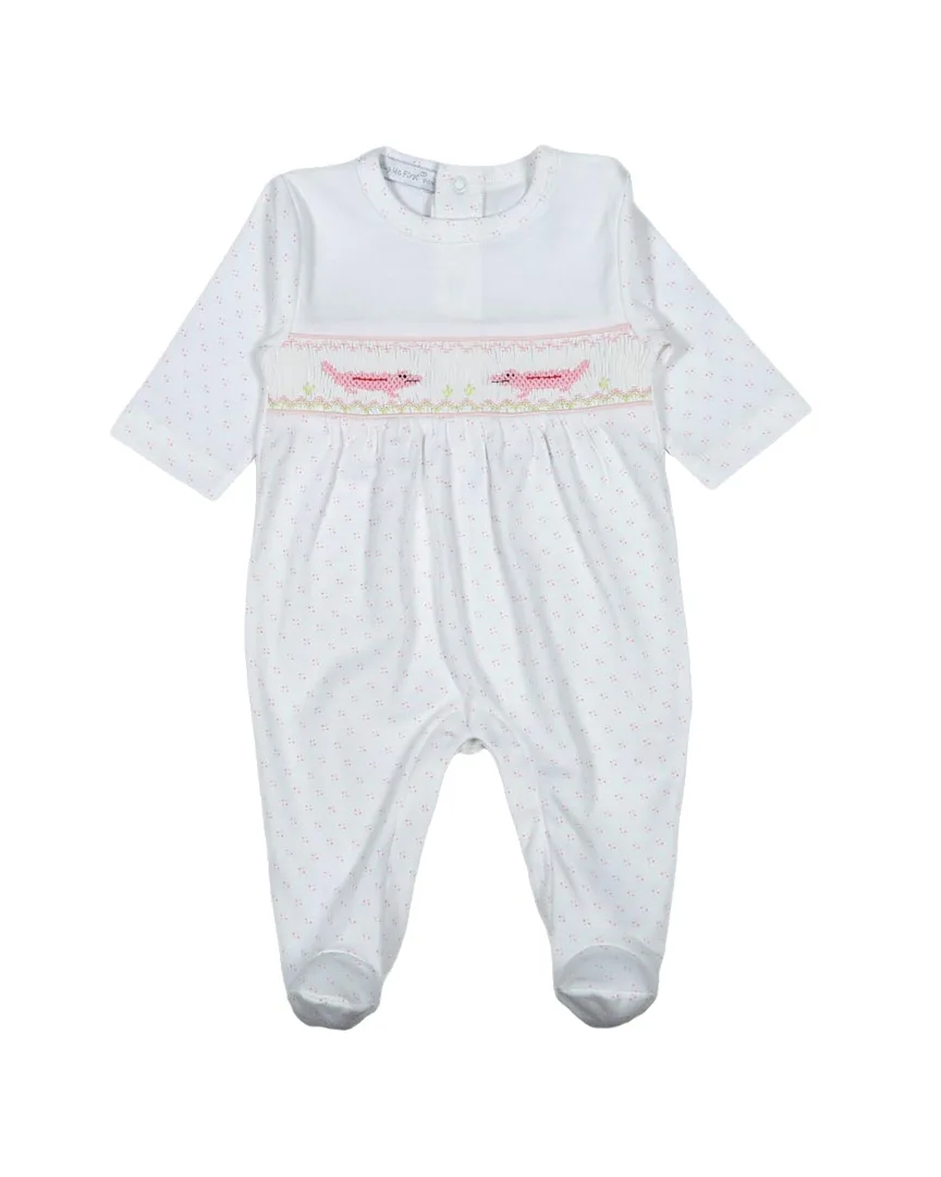 Alligator Hand Smocked Footie by Hug Me First