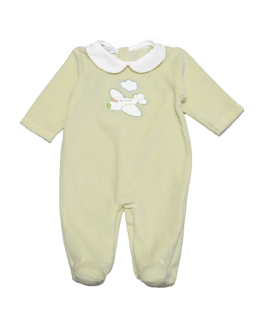Airplane Velour Footie by Hug Me First