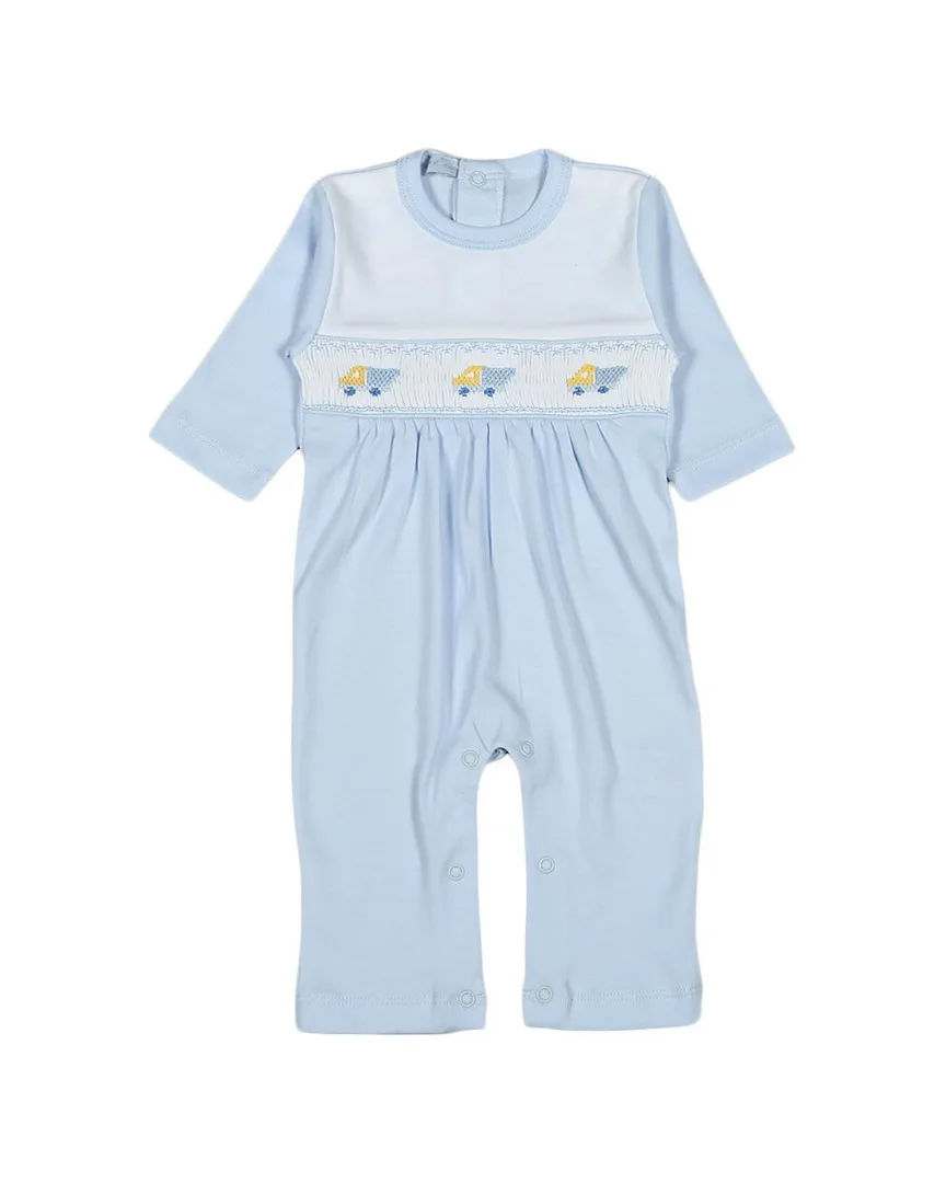 Trucks Hand Smocked Playsuit by Hug Me First