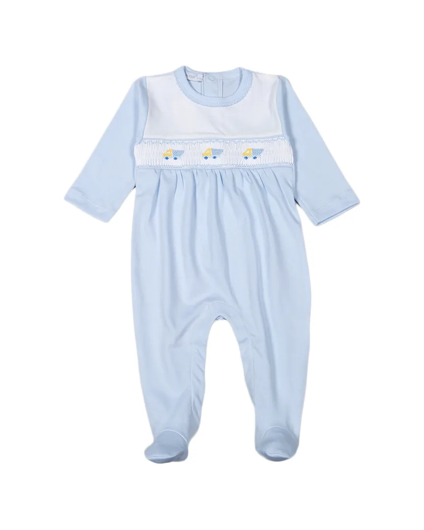 Trucks Hand Smocked Footie by Hug Me First