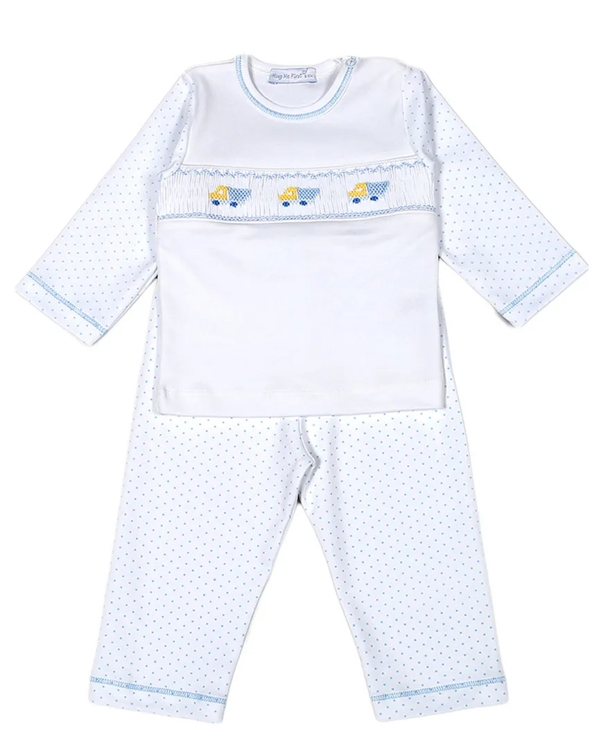 Trucks Hand Smocked Pant Set by Hug Me First