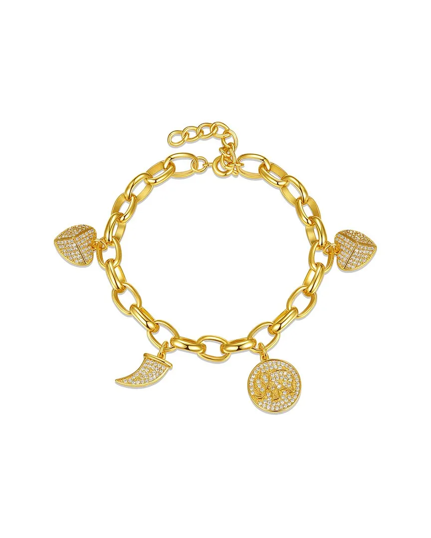 14K Plated Cz Charm Bracelet by Rachel Glauber