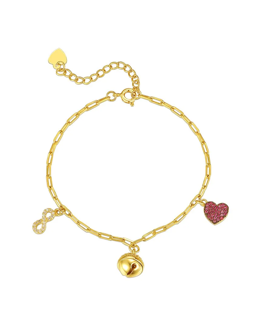 14K Plated Cz Heart Bracelet by Rachel Glauber