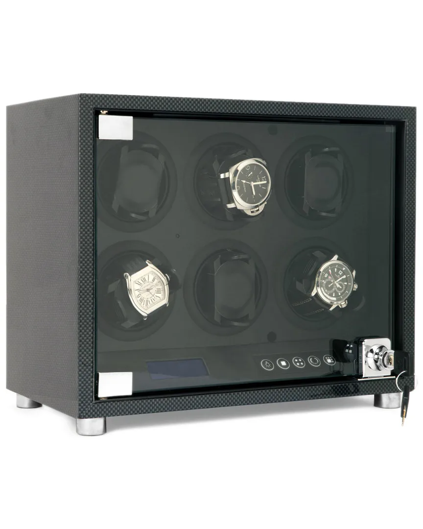 Carbon Fiber 6-Watch Winder by Bey Berk