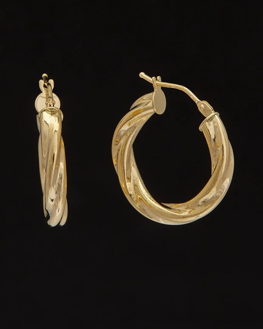 14K Twisted Hoops