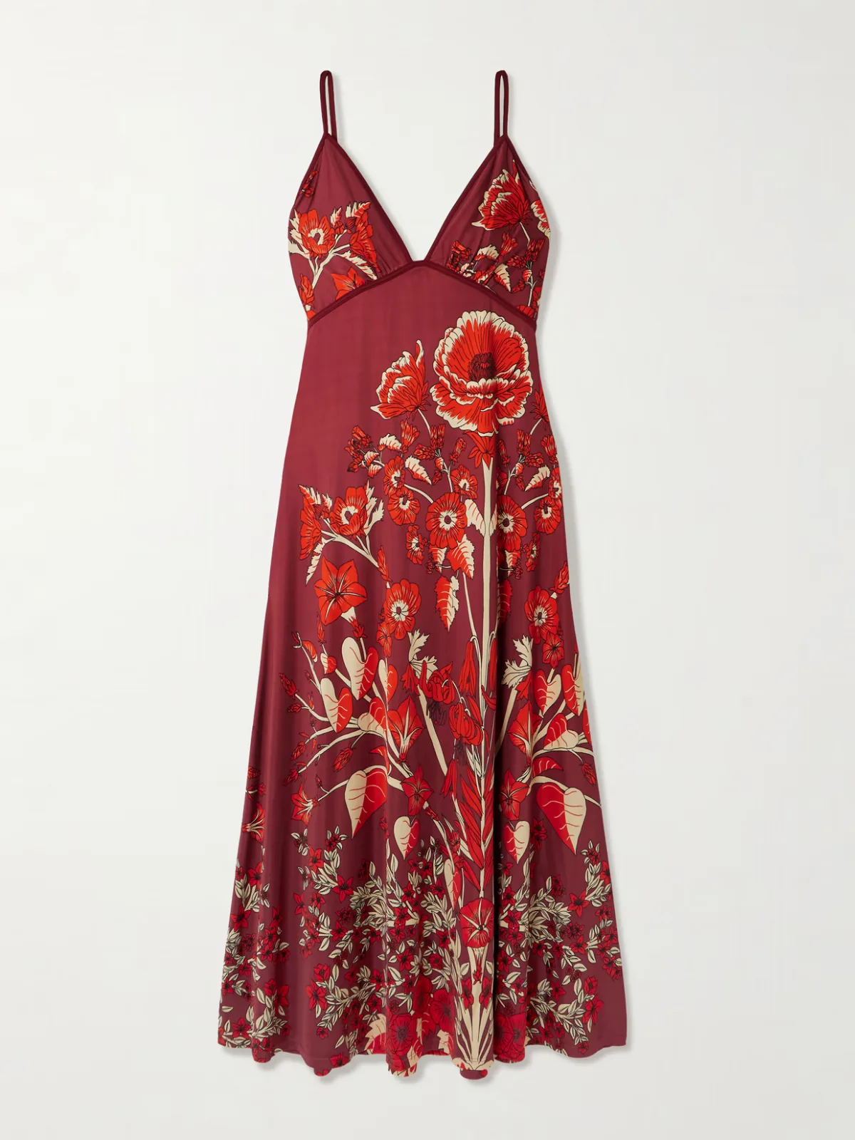 - Sendero De Astromelias Floral-print Stretch-jersey Maxi Dress -