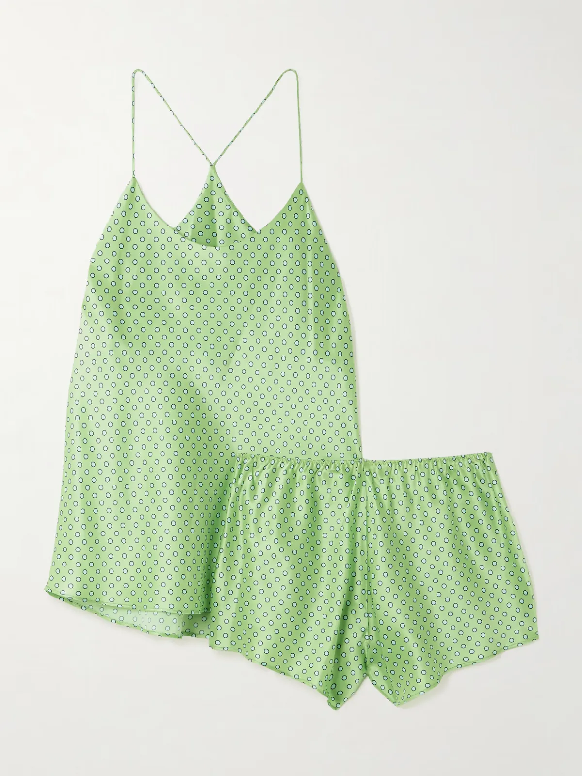 - Bella Polka-dot Silk-satin Pajamas -