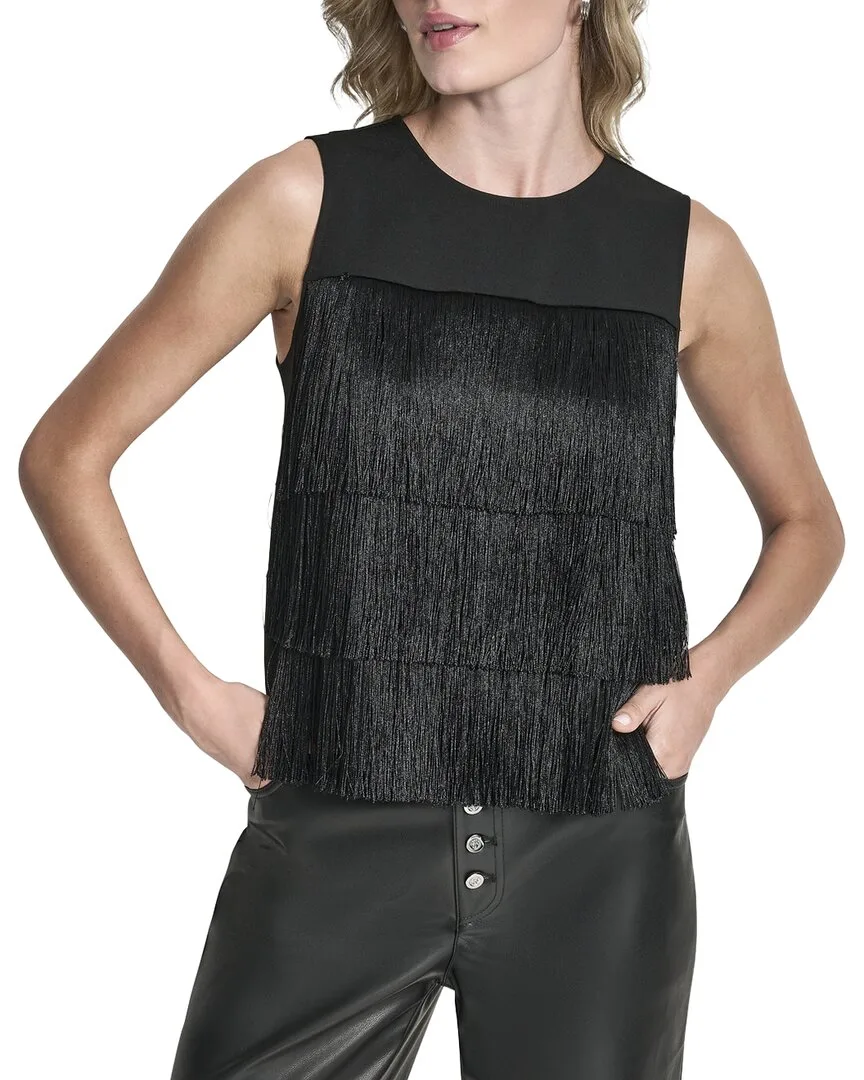 Tiered Fringe Blouse by DKNY