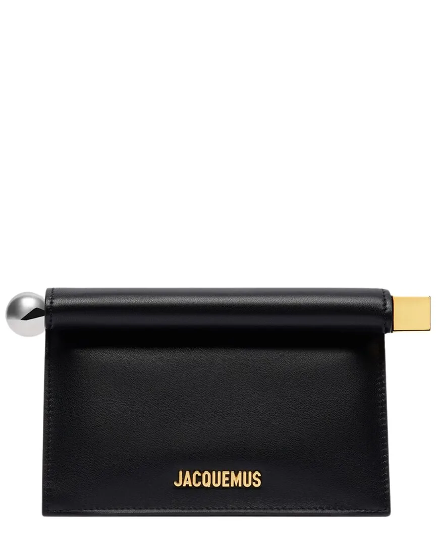 The Small Rond Carre Leather Clutch by JACQUEMUS