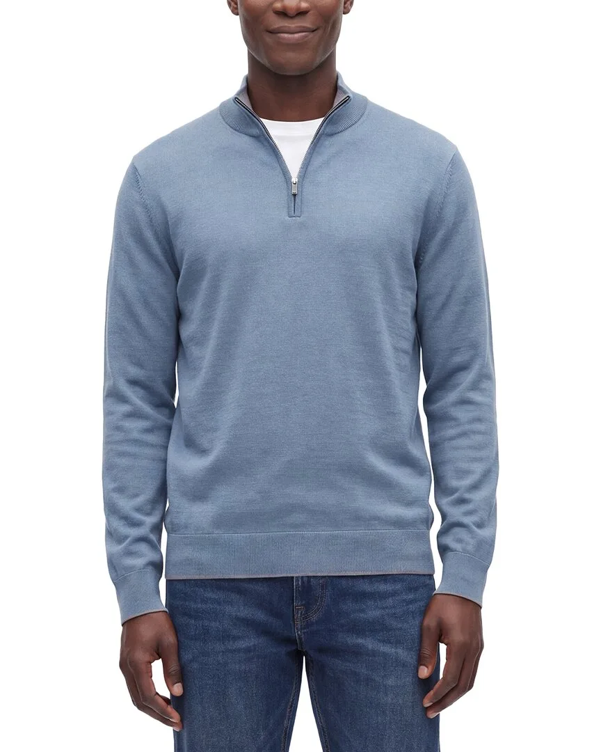 Jersey 1/4-Zip Mock Neck Sweater by Raffi