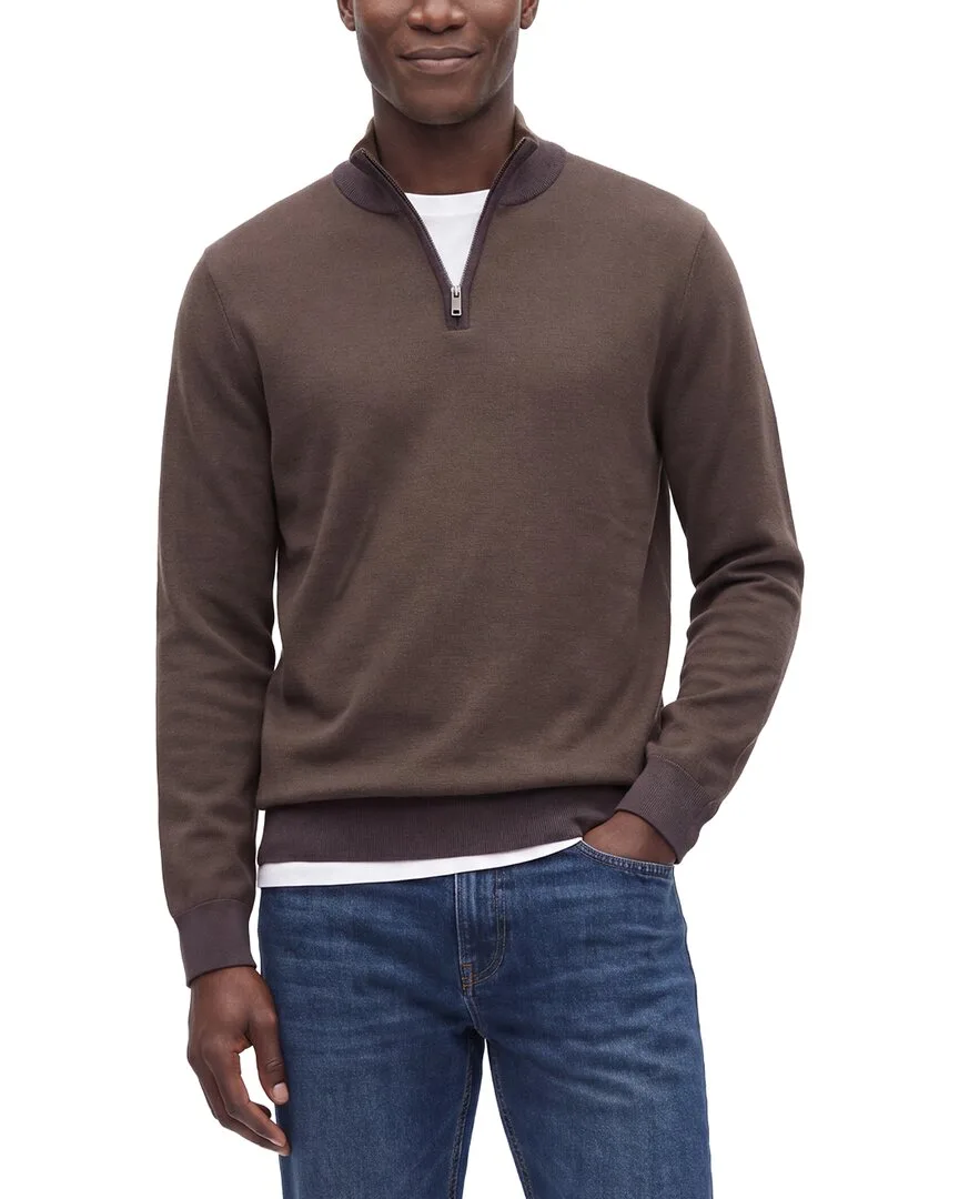 Birdseye 1/4-Zip Mock Neck Sweater by Raffi