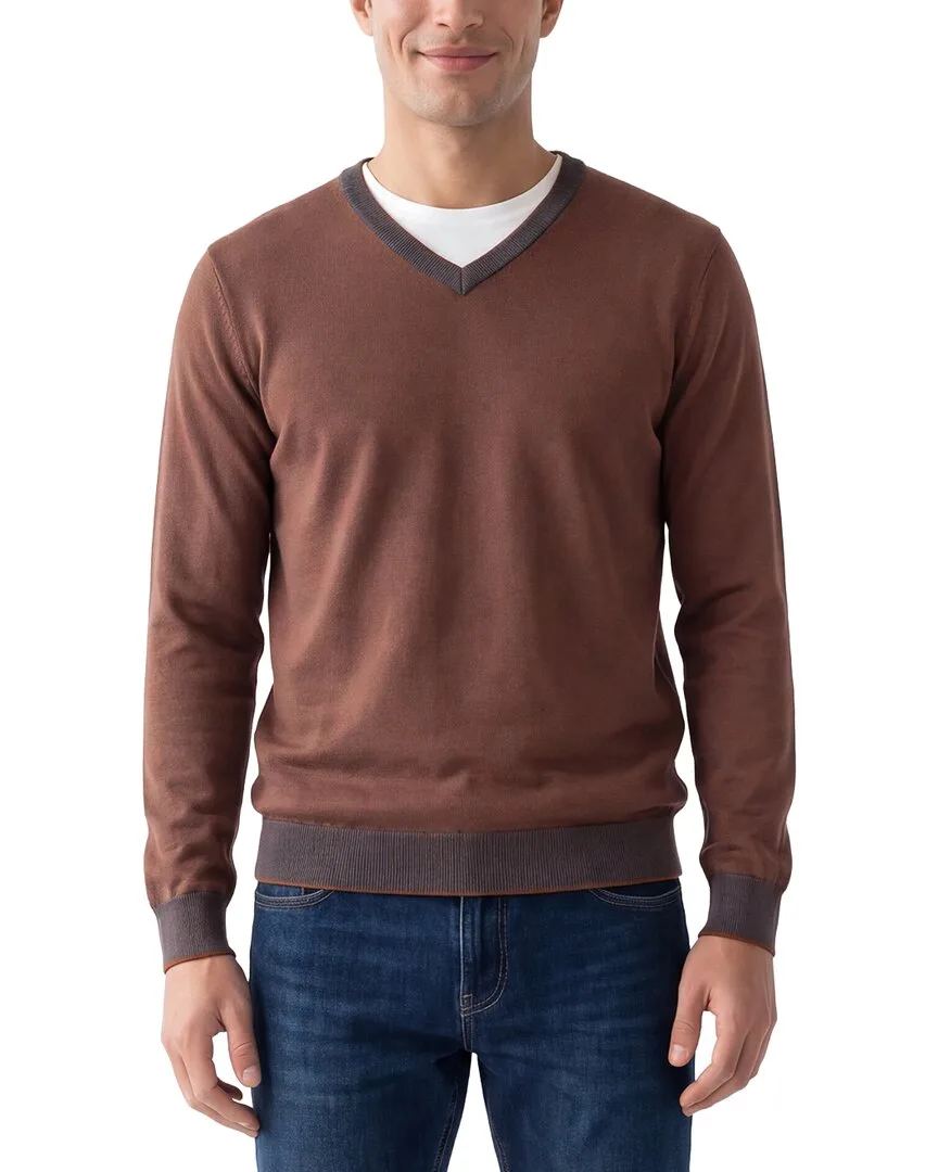 Birdseye V-Neck Sweater by Raffi