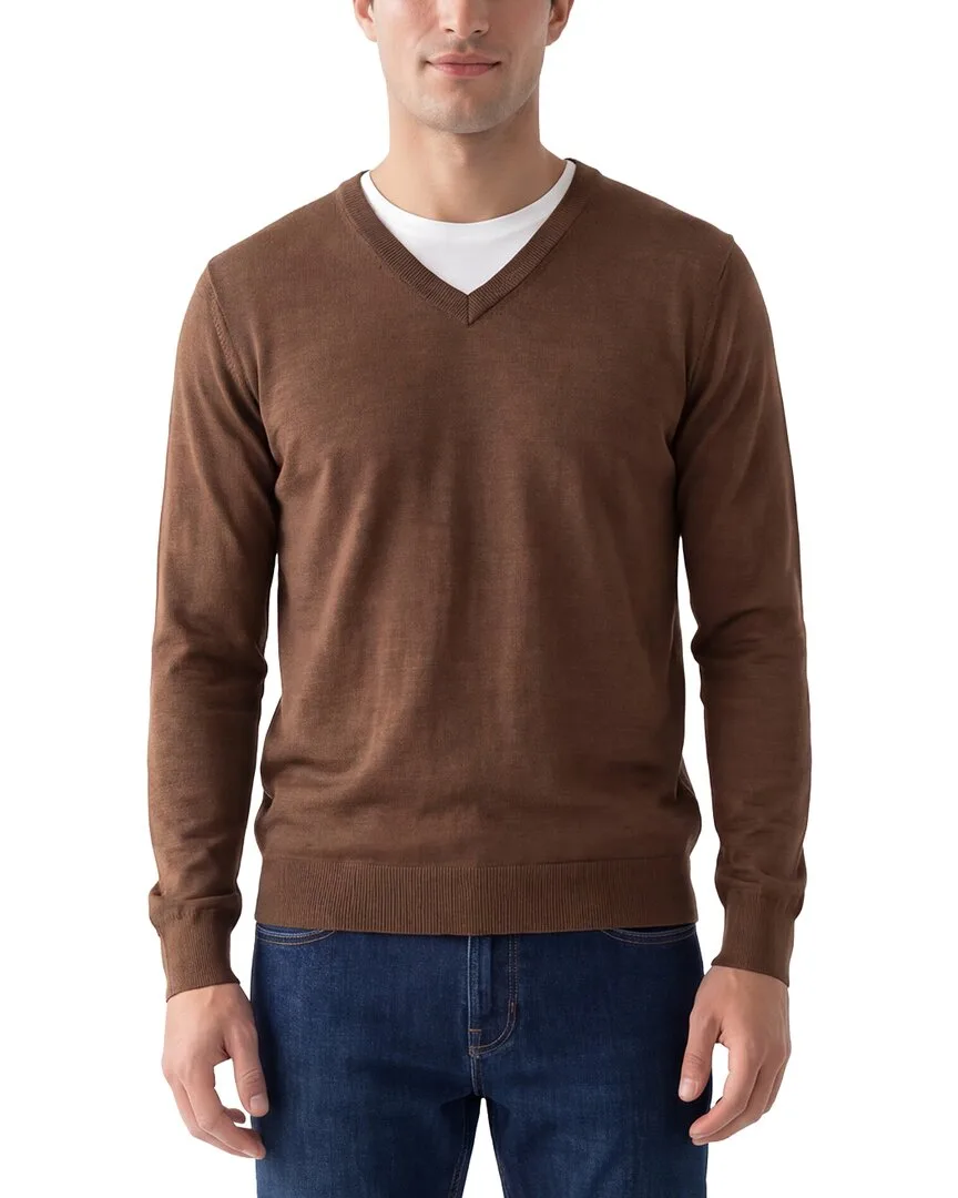 Jersey Silk & Linen-Blend V-Neck Sweater by Raffi