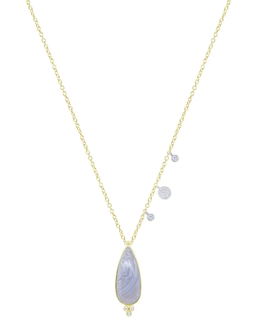 14K 4.55 ct. tw. Diamond & Chalcedony Necklace by Meira T