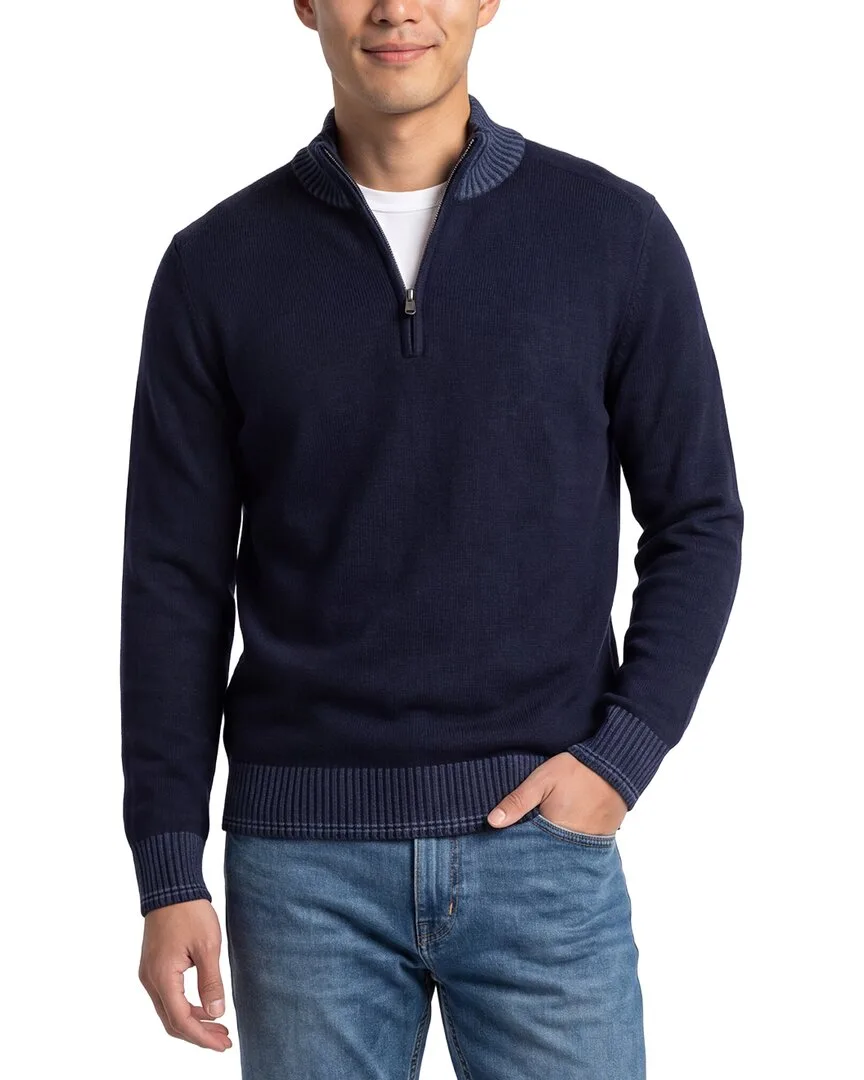 Vanise 1/4-Zip Wool & Cashmere-Blend Mock Neck Sweater