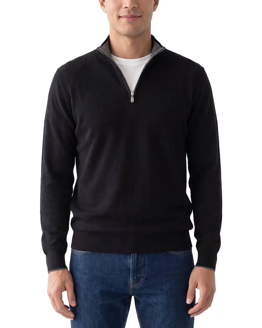 English Rib Wool-Blend 1/4-Zip Sweater