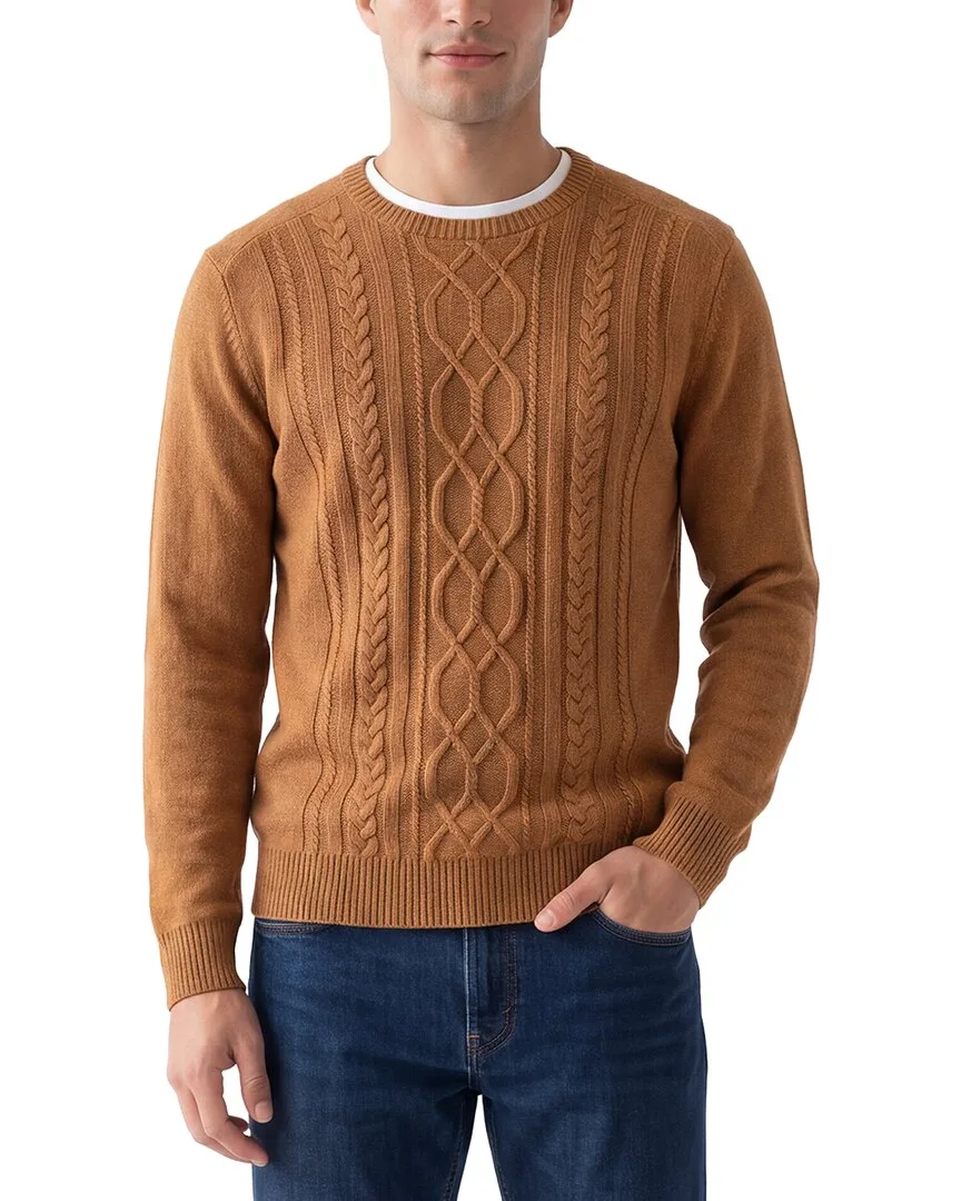 Cable Wool & Cashmere-Blend Crewneck Sweater by Raffi
