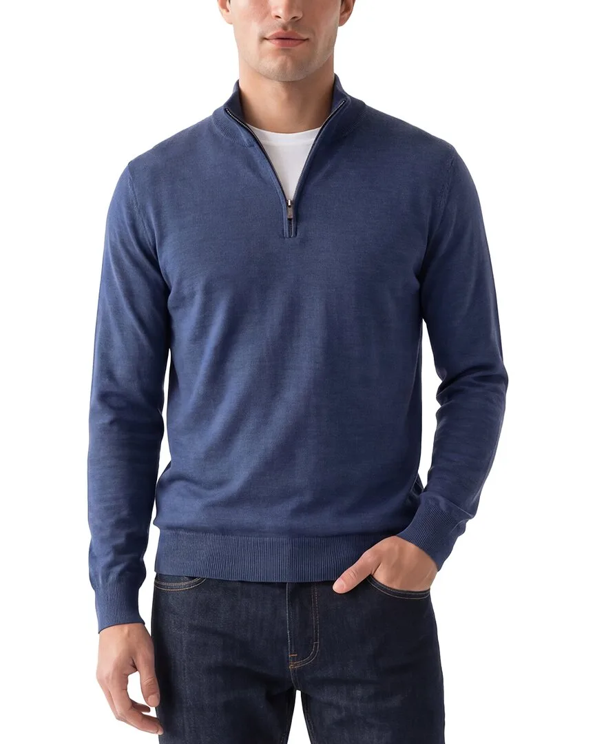 Jersey 1/4-Zip Mock Neck Sweater
