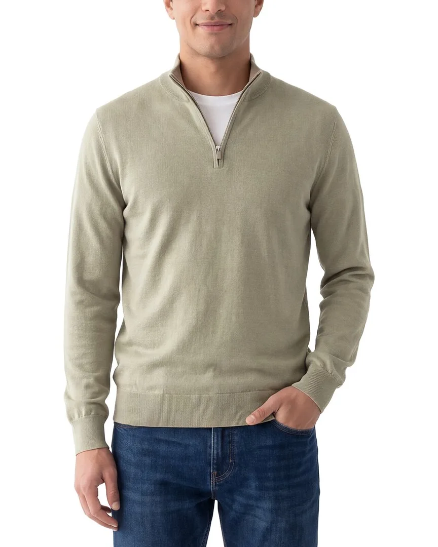 Jersey 1/4-Zip Mock Neck Sweater