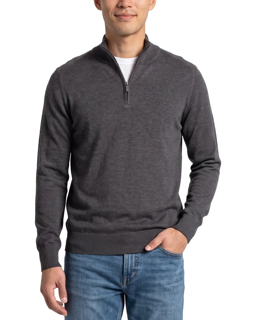 Jersey 1/4-Zip Mock Neck Sweater