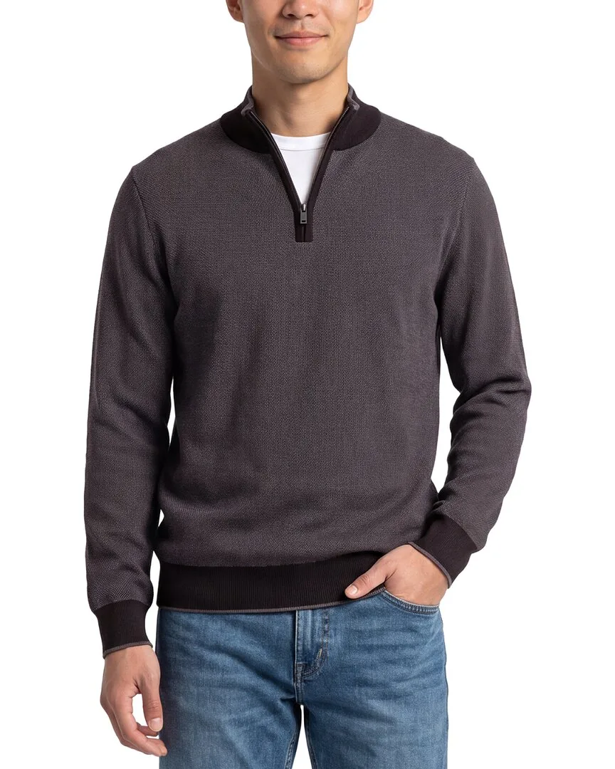 Birdseye 1/4-Zip Mock Neck Sweater