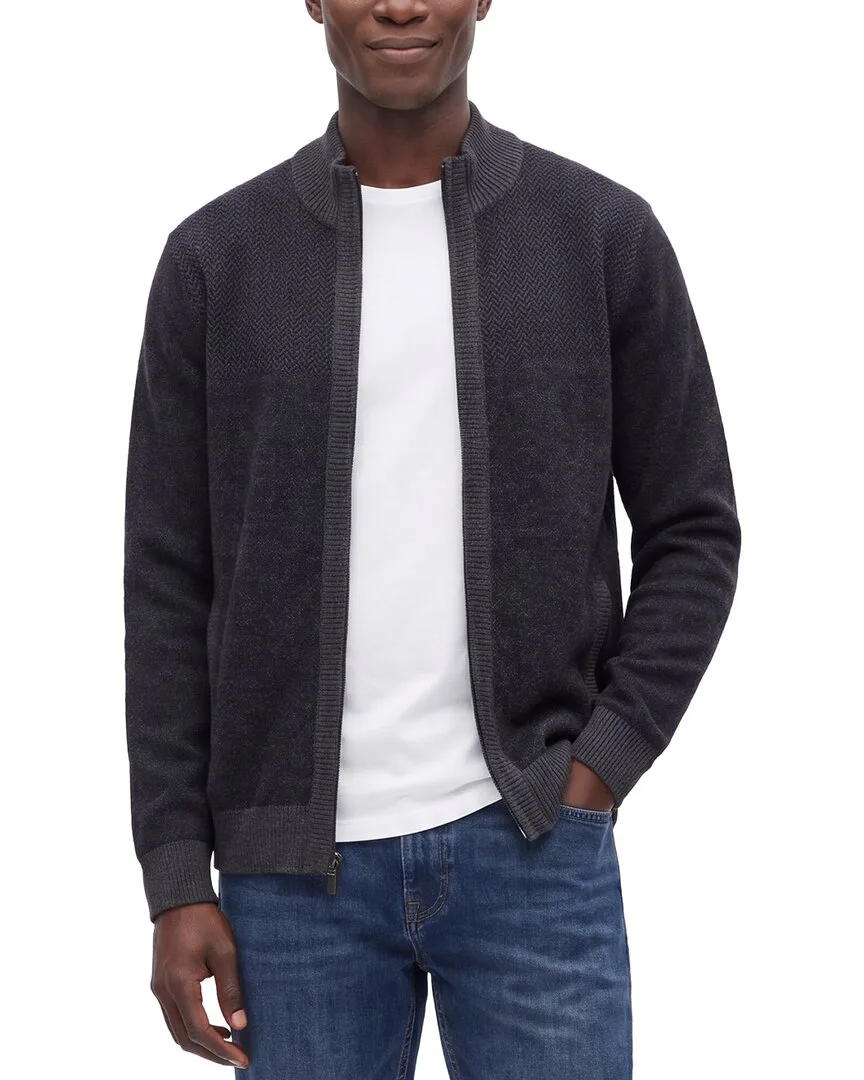 Mock Neck Zip Wool & Cashmere-Blend Jacket