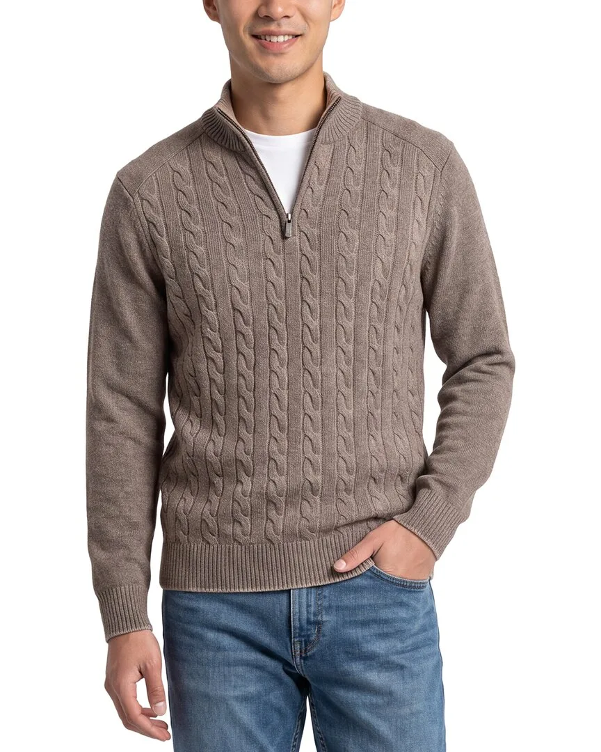 Vanise 1/4-Zip Wool & Cashmere-Blend Mock Neck Sweater