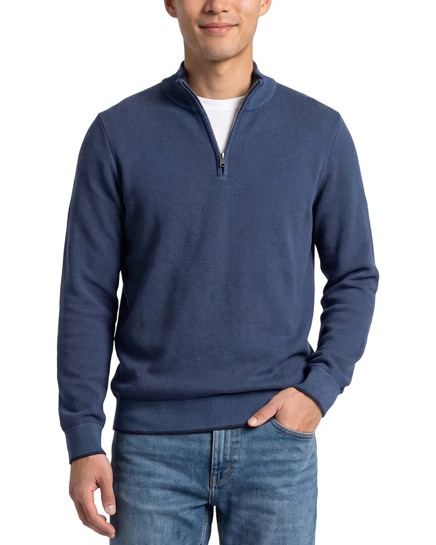 Birdseye 1/4-Zip Mock Neck Sweater