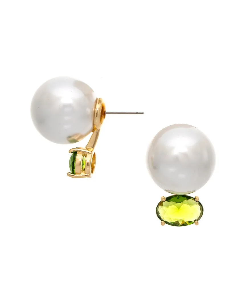 18K Pearl CZ Statement Earrings by Rivka Friedman