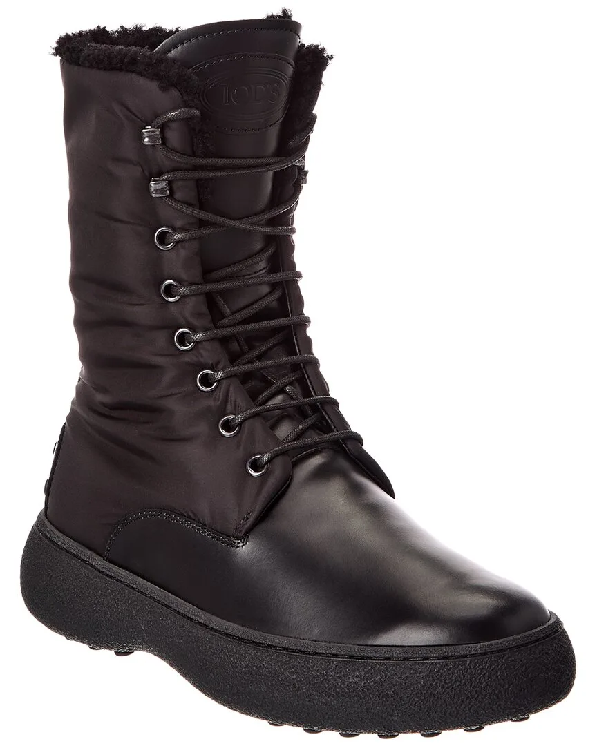 Nylon & Leather Boot by Tod's
