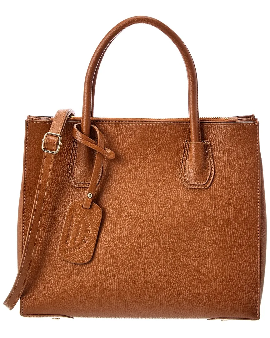Italian Leather Top Handle Tote by Italian Leather