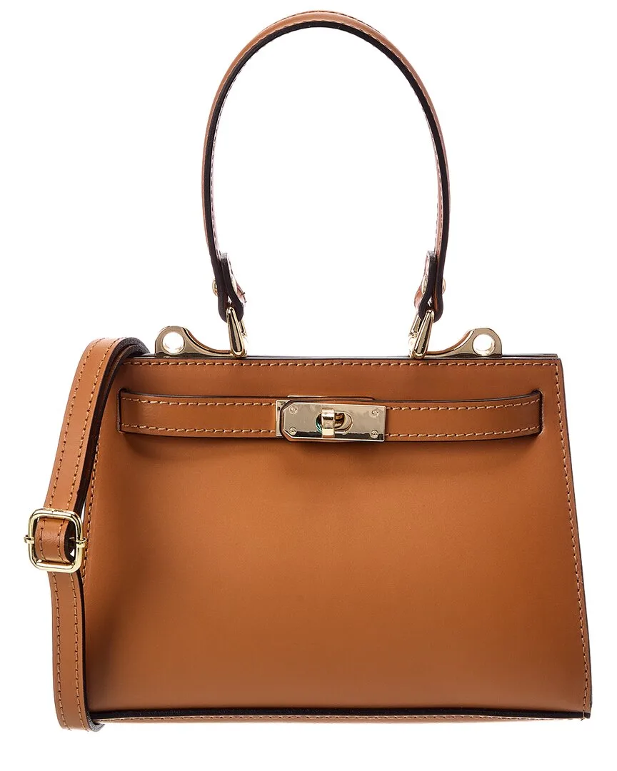 Italian Leather Top Handle Tote by Italian Leather