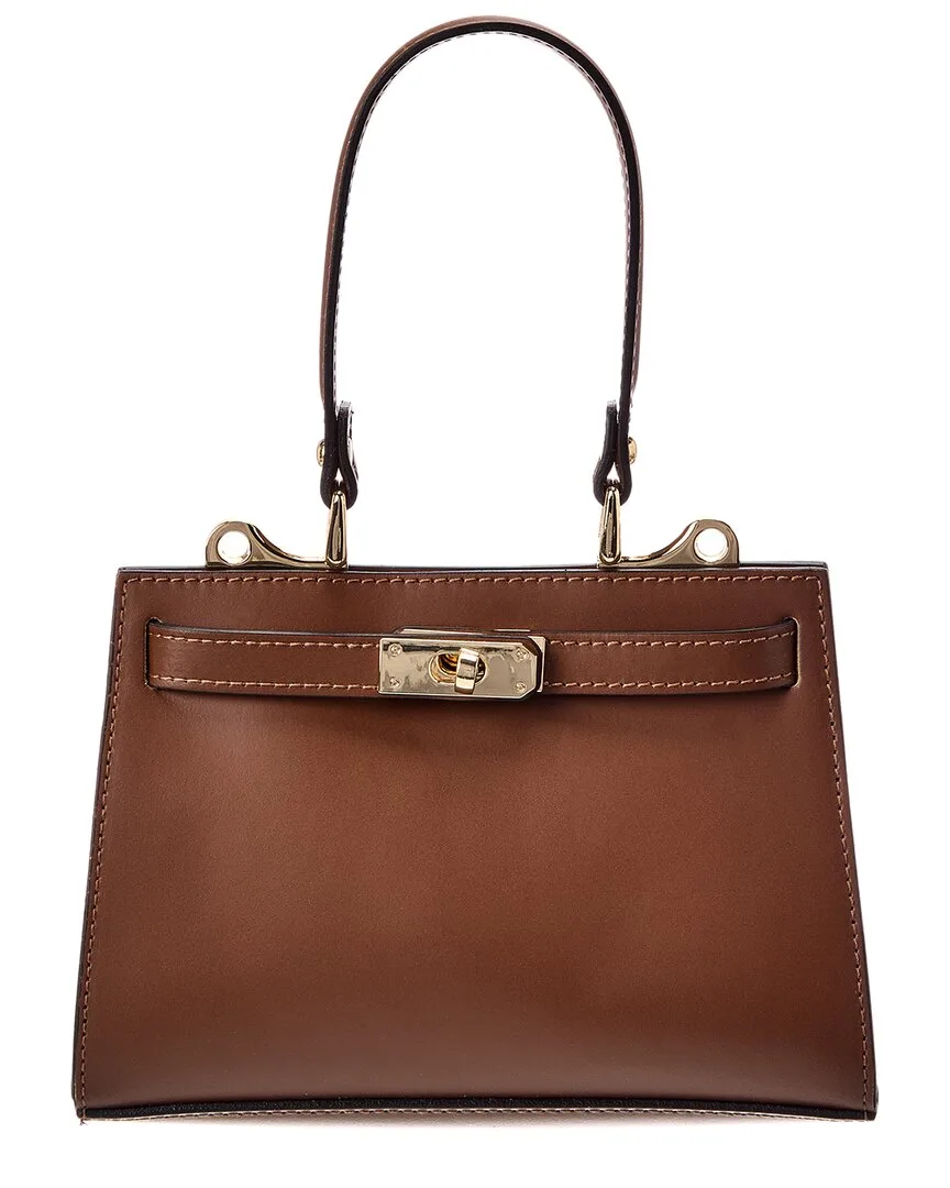 Italian Leather Top Handle Tote by Italian Leather