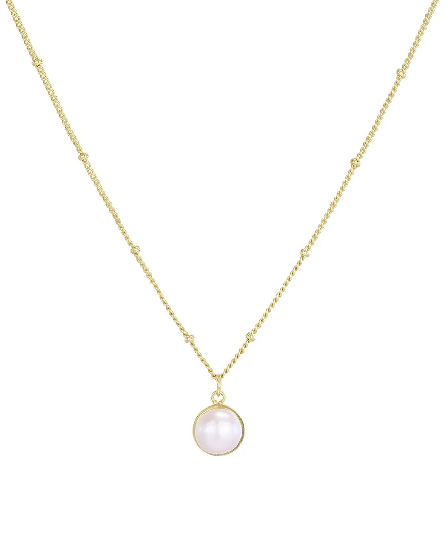 14K Plated 8.5Mm Pearl Necklace by Adornia