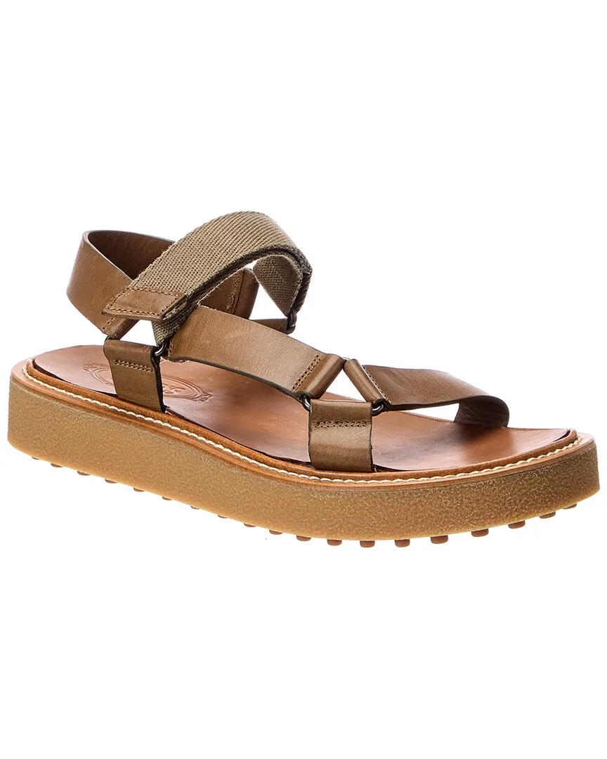 Leather & Canvas Sandal by Tod's