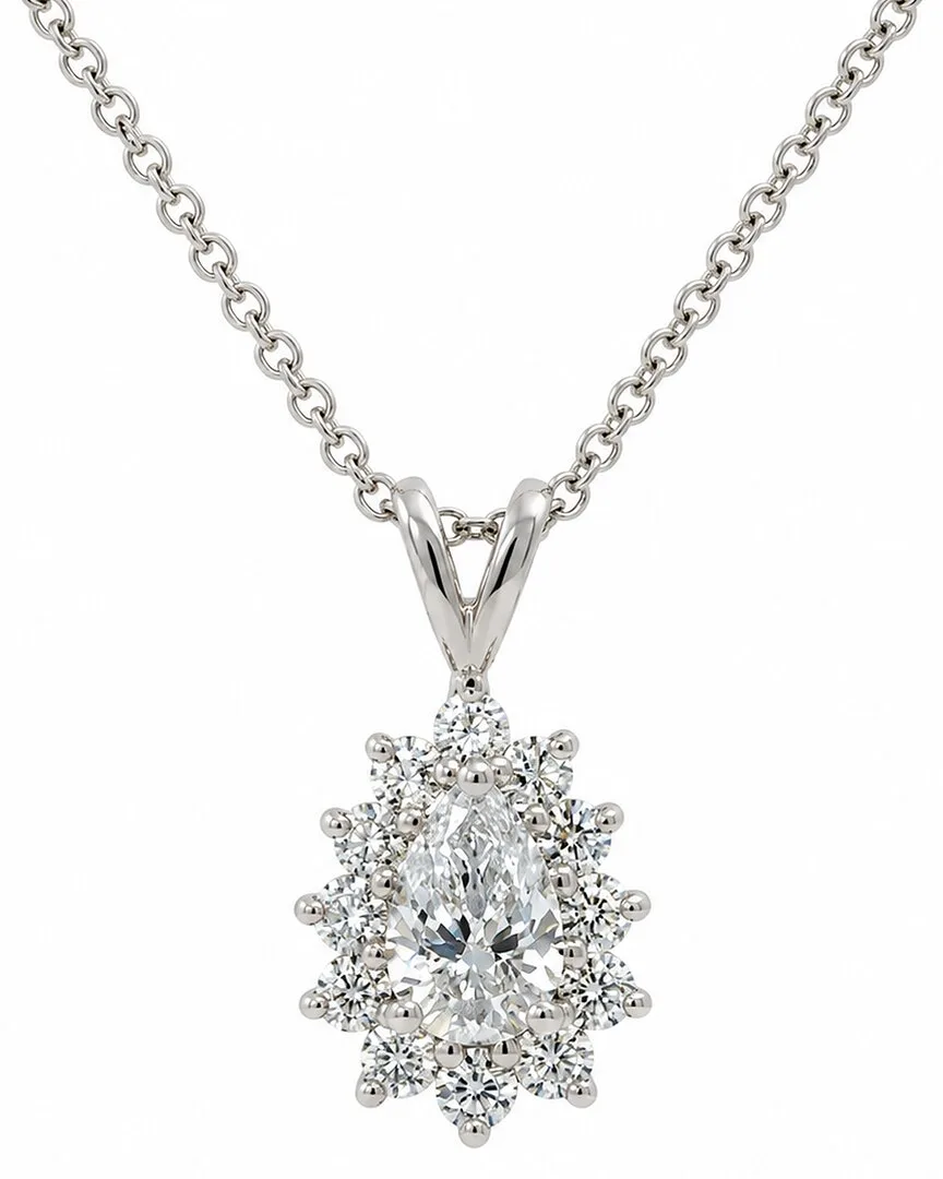 14K 1.10 ct. tw. Lab-Grown Diamond Halo Pendant