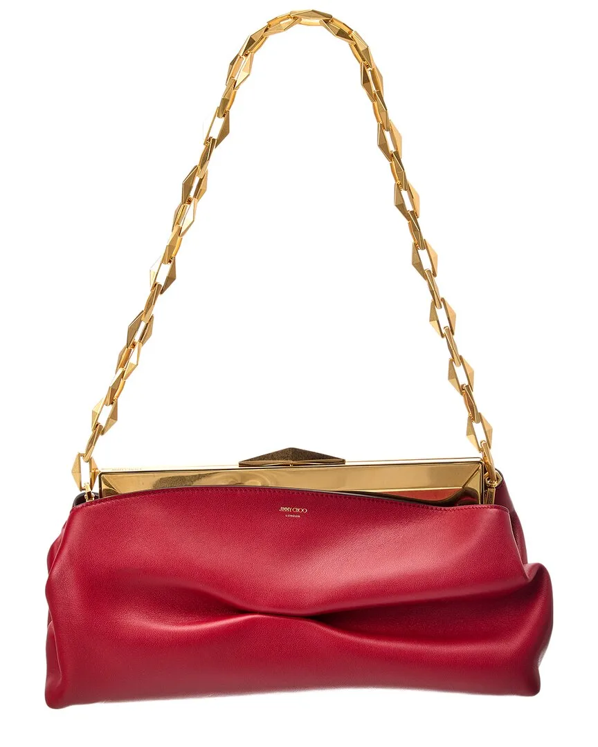 Diamond Leather Clutch by Jimmy Choo