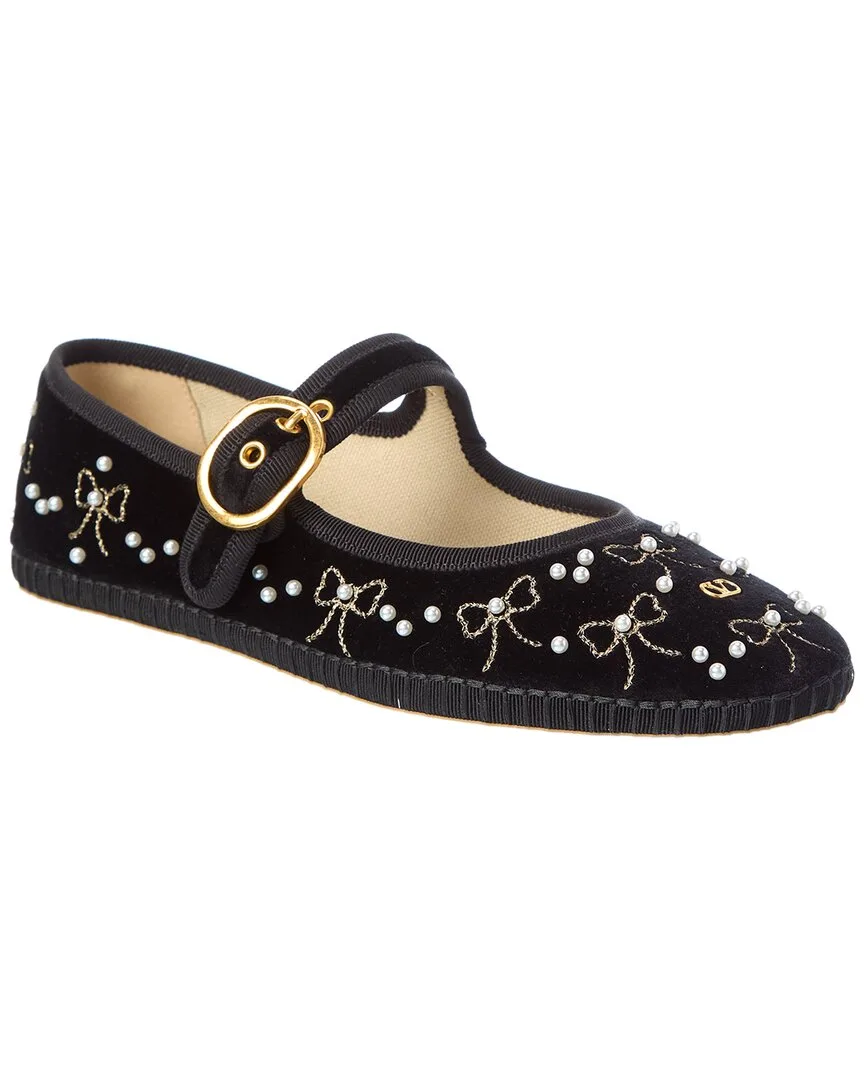 Vlogo Velvet Ballerina Flat by Valentino