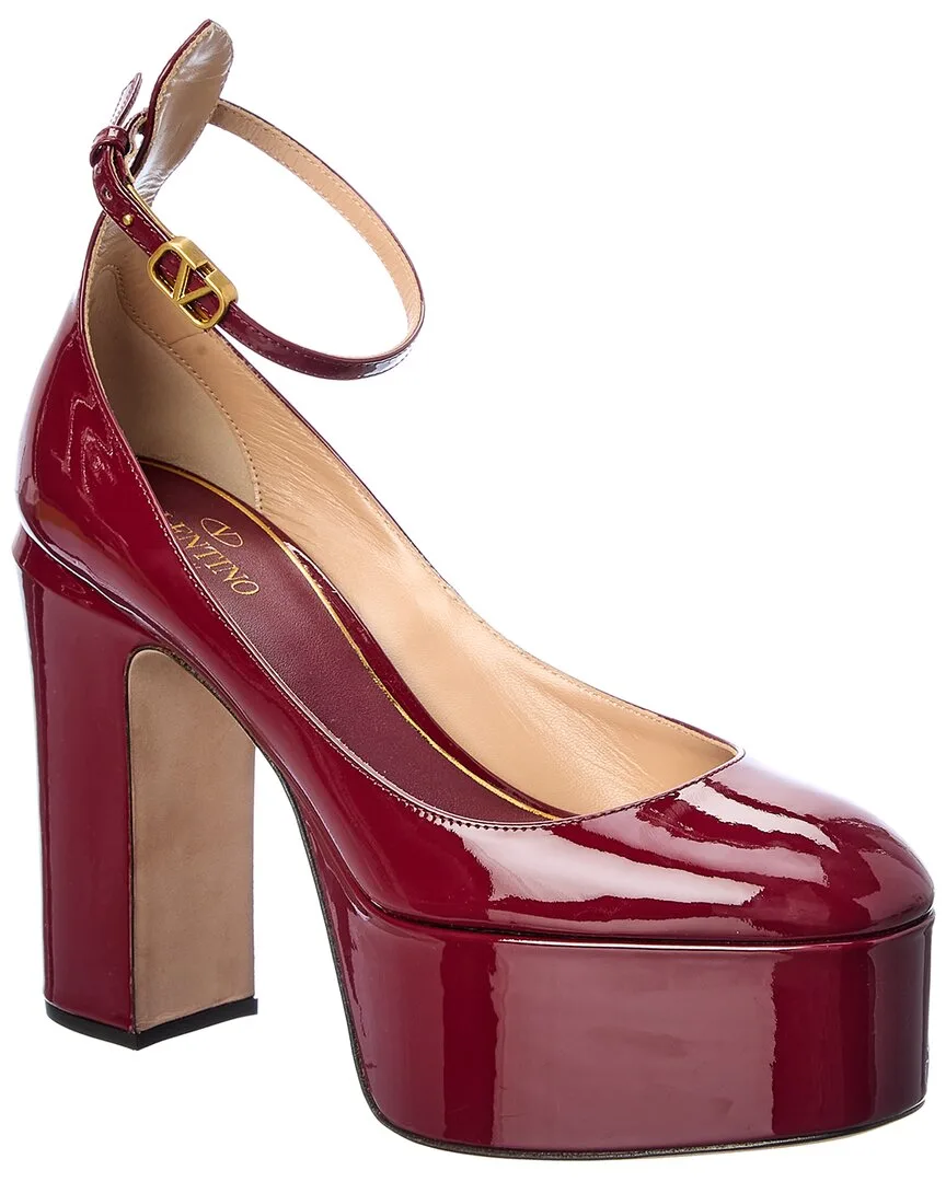 Vlogo 120 Patent Ankle Strap Platform Pump