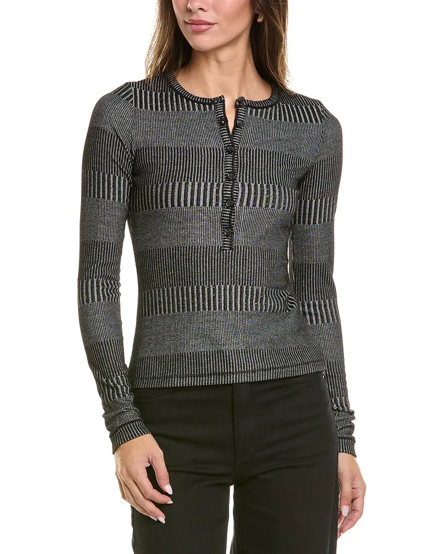 The Knit 2-Tone Rib Henley by rag & bone