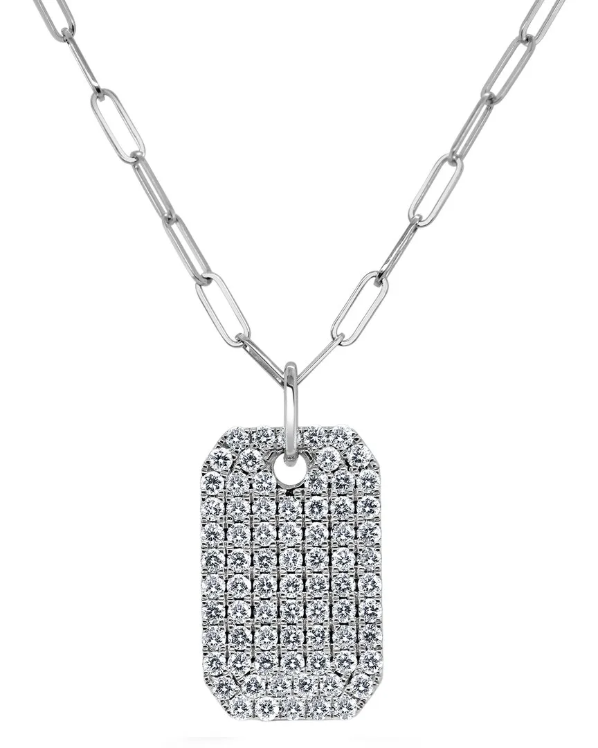 14K 1.23 ct. tw. Diamond Dogtag Necklace by Sabrina Designs