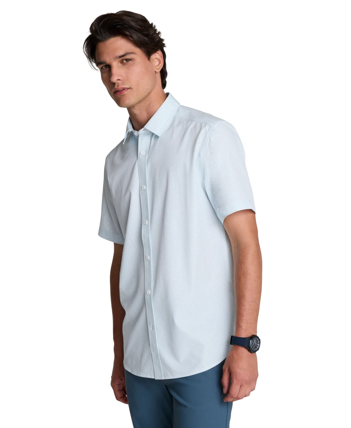 Athletic-Fit Short-Sleeve Printed Shirt by Kenneth Cole