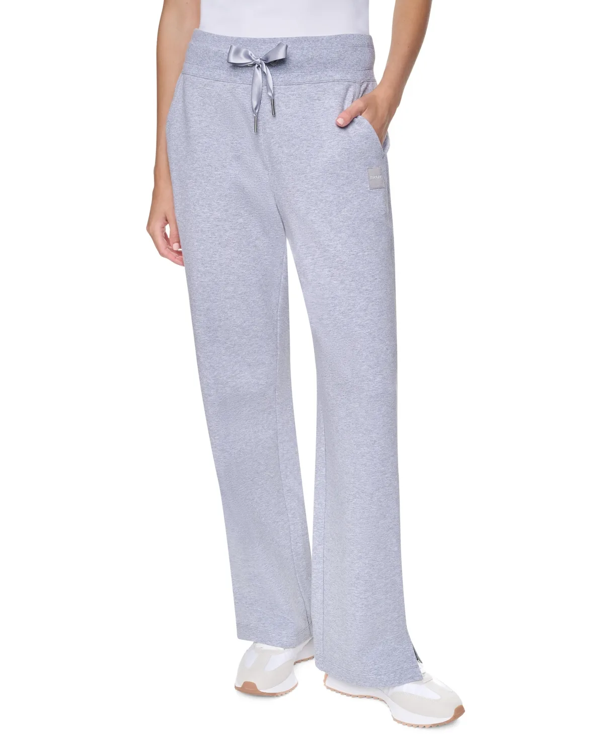 Satin Ribbon Mid-Rise Relaxed-Fit Track Pants by DKNY