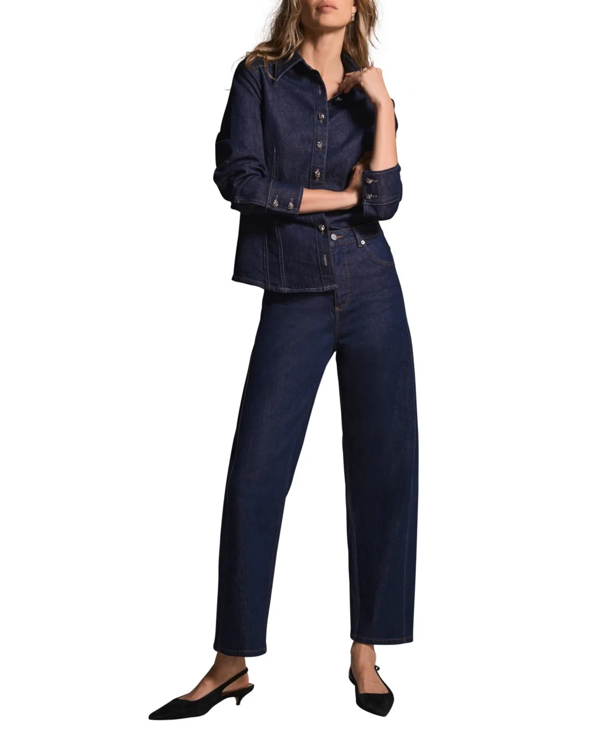 High-Rise Barrel-Leg Jeans by Mint Velvet