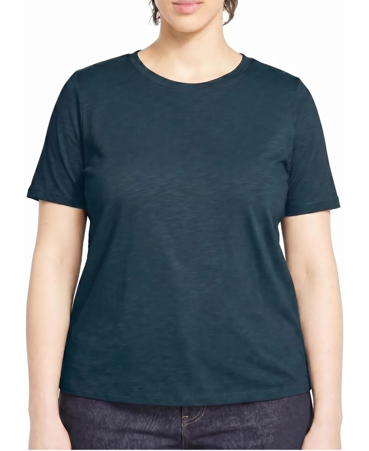 Tee Rex Semi-Sheer Crewneck Curved Hem T-Shirt by Universal Standard
